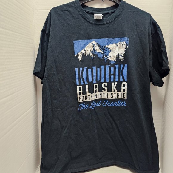 ACE Kodiak Alaska Forty Ninth State The Last Frontier T Tee Shirt Black GILDAN - Picture 4 of 13